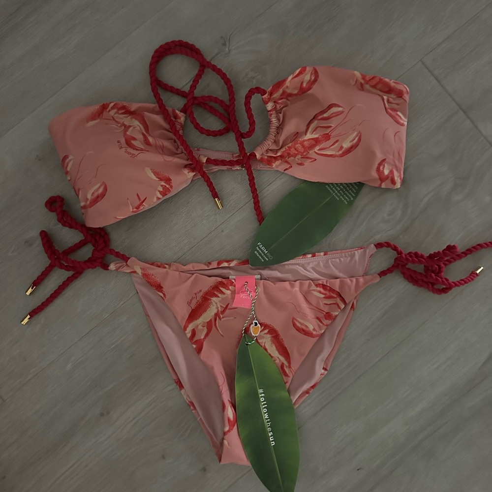Farm Rio Pink Lobster Bikini Set Size L NWT - Picture 5 of 8